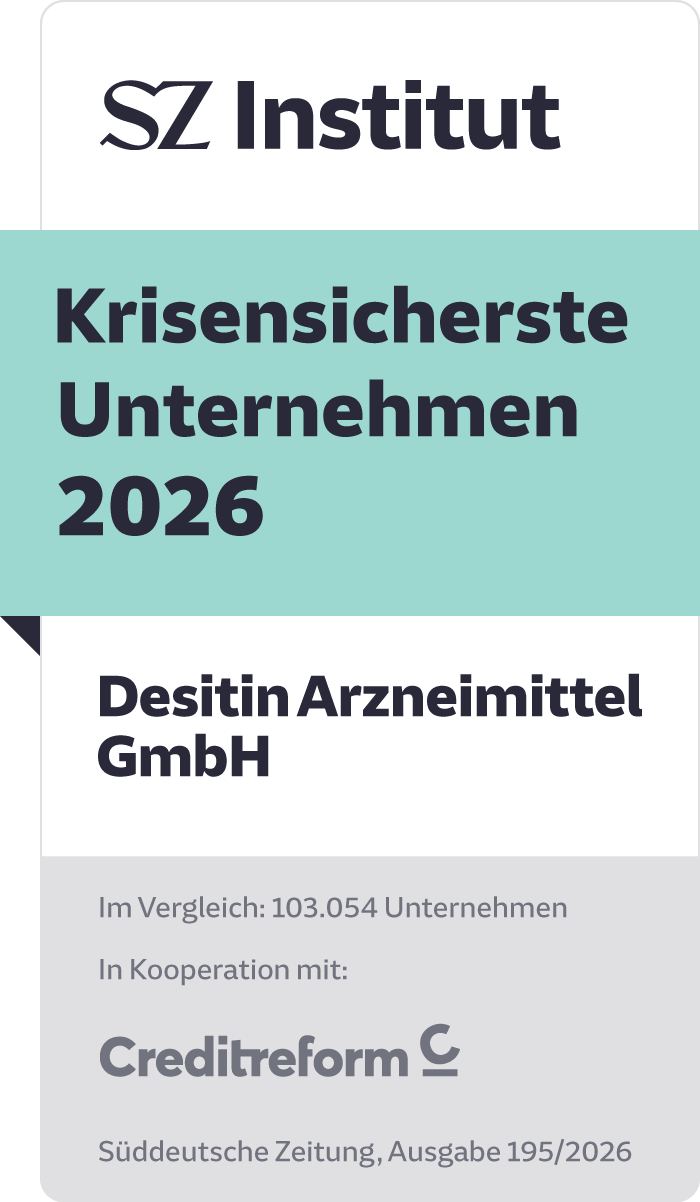 Grafik mit Text "Krisensicherste Unternehmen 2026", Logo und Unternehmensname.